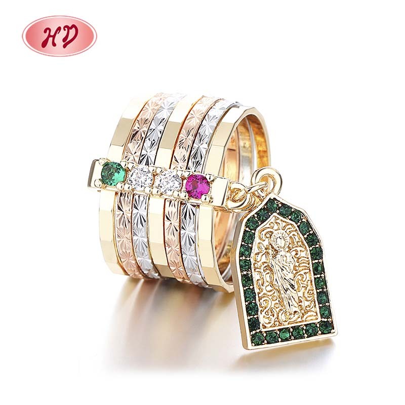 Classic Colored Zircon Gold-Plated Rings