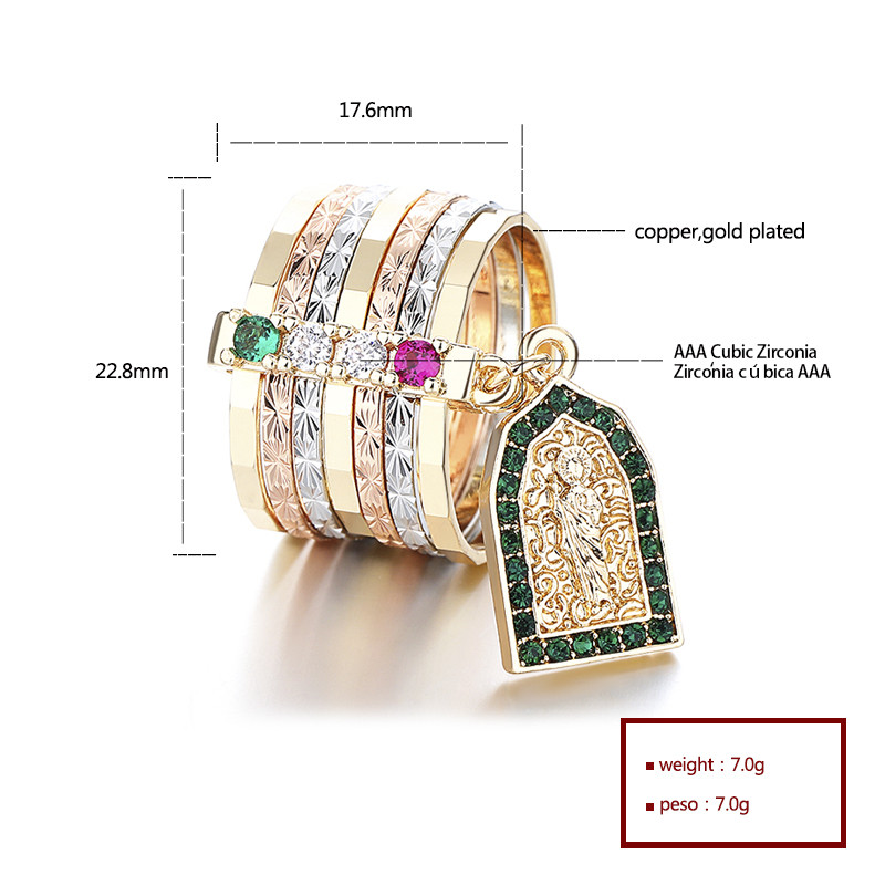 Classic Colored Zircon Gold-Plated Rings