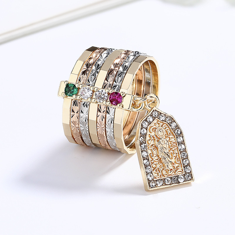 Classic Colored Zircon Gold-Plated Rings