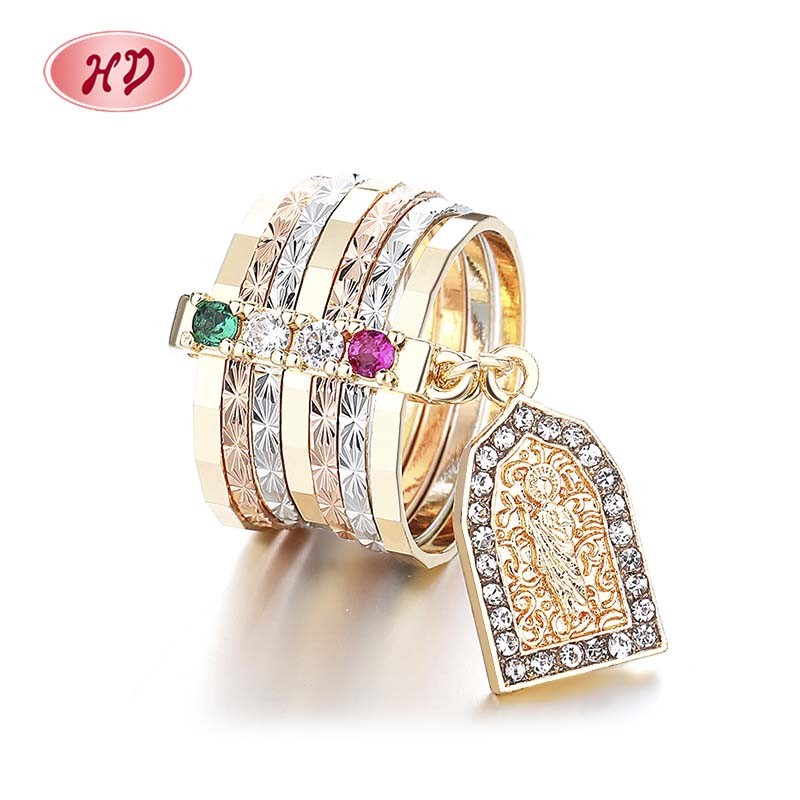 Classic Colored Zircon Gold-Plated Rings