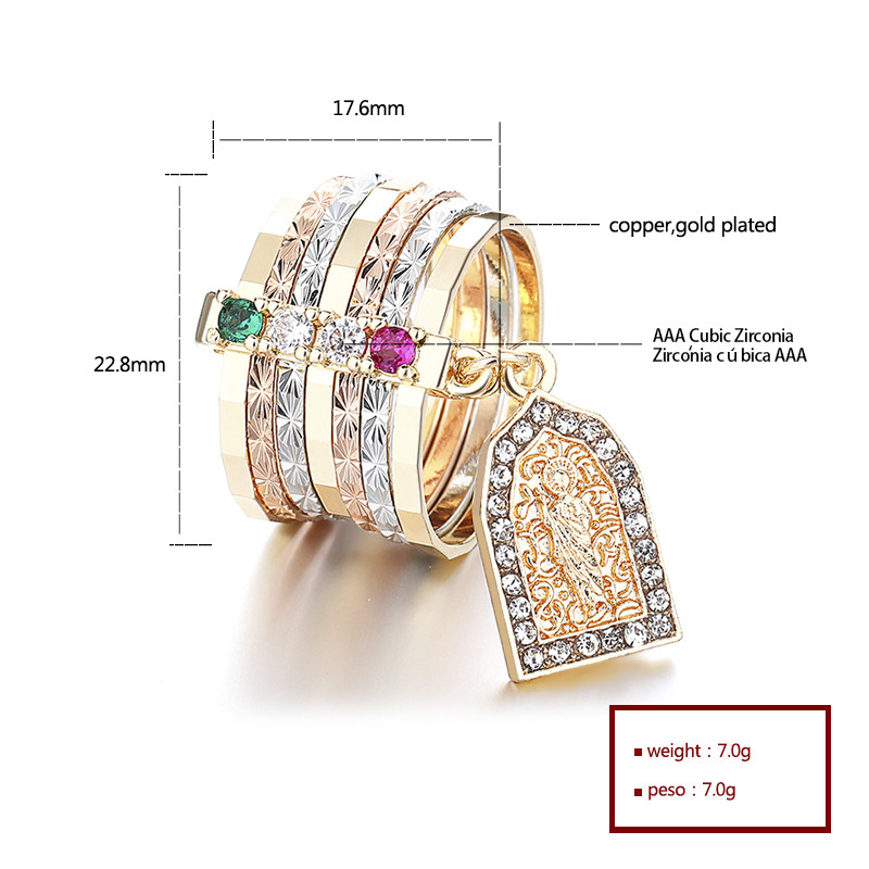 Classic Colored Zircon Gold-Plated Rings