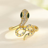 El oro colorido al por mayor del Zircon 18K plateó la joyería animal de la moda de los anillos de la serpiente