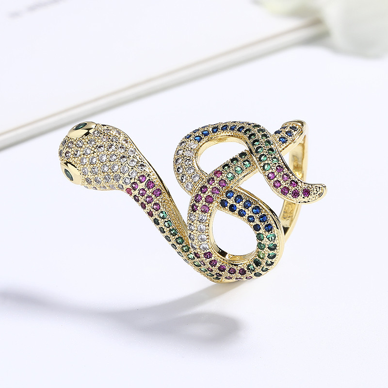 The 18K Gold-Plated Colorful Zircon Butterfly Ring