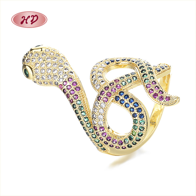 The 18K Gold-Plated Colorful Zircon Butterfly Ring