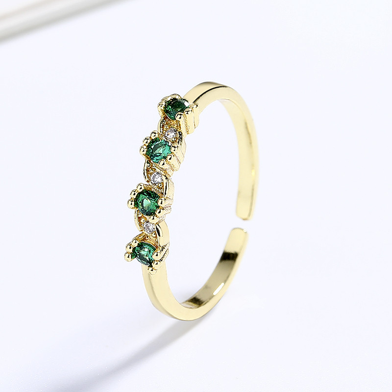 Radiant 18k Gold-Plated Colorful Zircon Heart-Shaped Ring - Wholesale