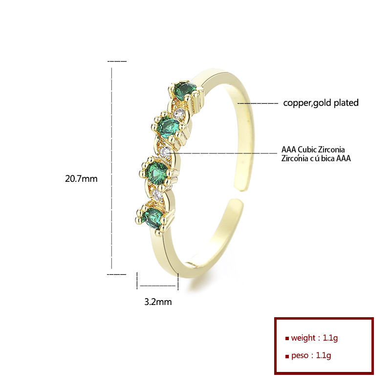 Radiant 18k Gold-Plated Colorful Zircon Heart-Shaped Ring - Wholesale