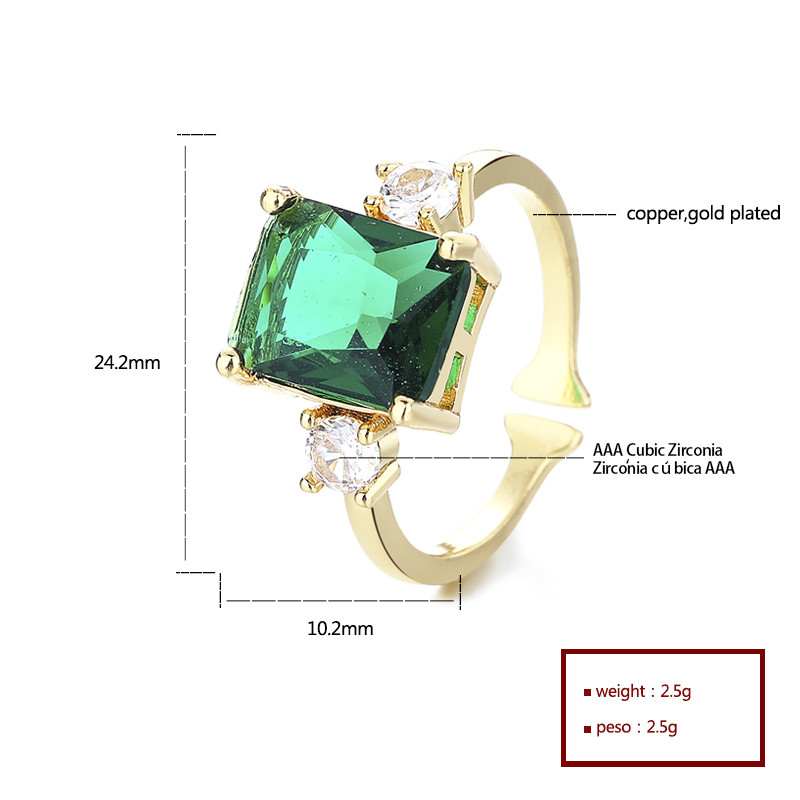 Anillo Radiante En Forma De Corazón Con Circonitas De Colores Bañado En Oro De 18k - Al Por Mayor