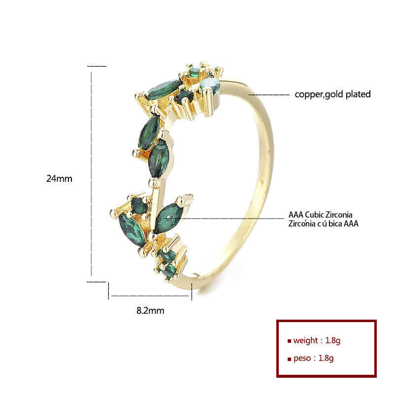 Radiant 18k Gold-Plated Colorful Zircon Heart-Shaped Ring - Wholesale