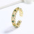 Wholesale Hummingbirds heart 18K Brass Gold-Plated Green Zircon Rings Jewelry Womens