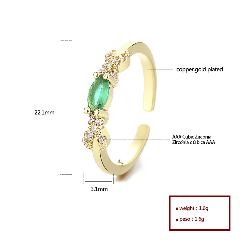 Anillo Radiante En Forma De Corazón Con Circonitas De Colores Bañado En Oro De 18k - Al Por Mayor