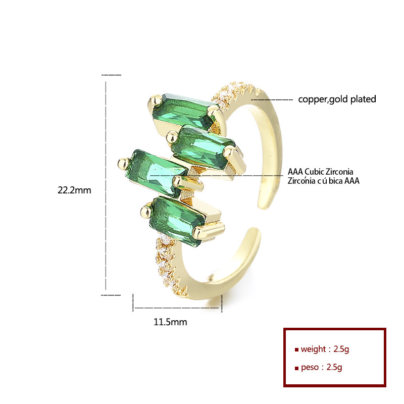 Radiant 18k Gold-Plated Colorful Zircon Heart-Shaped Ring - Wholesale