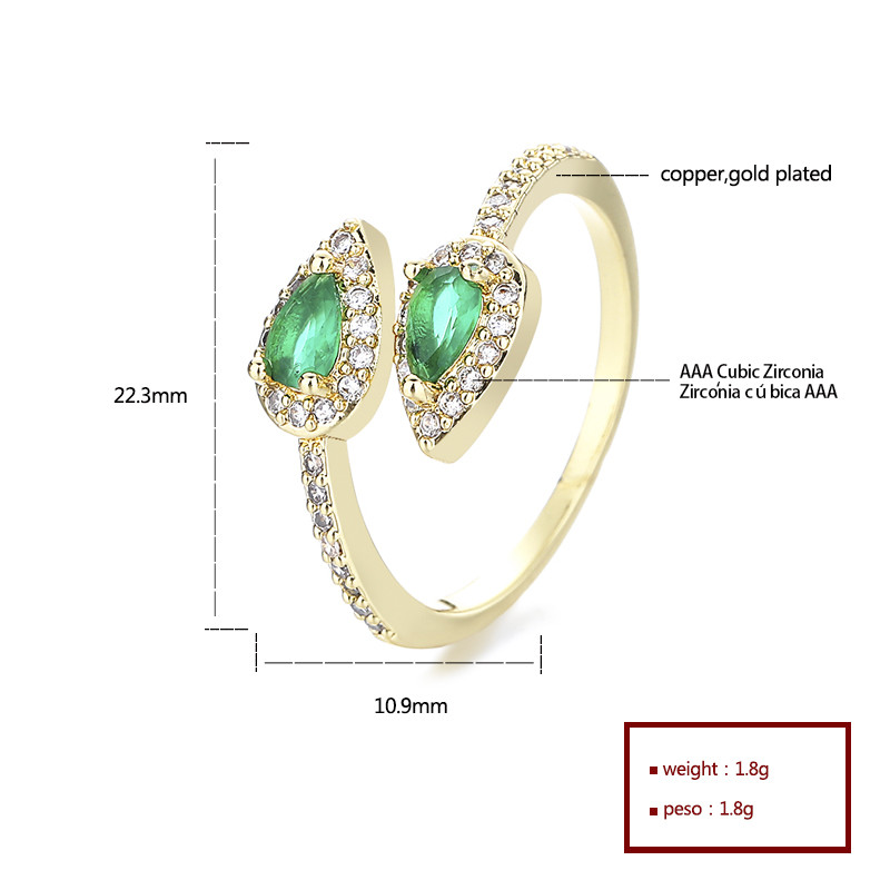 Anillo Radiante En Forma De Corazón Con Circonitas De Colores Bañado En Oro De 18k - Al Por Mayor