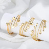 Elegance 18K Brass Goldplated Zircon Star Bracelet  Fashion Bangles Jewelry Women