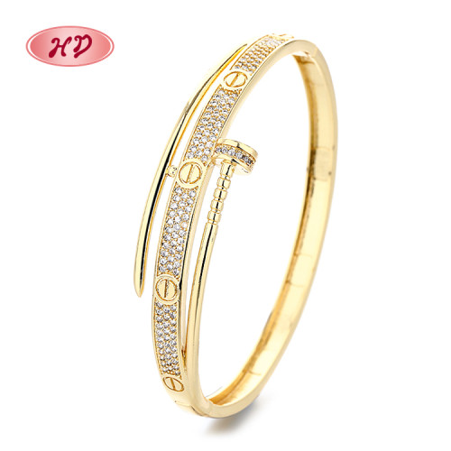Customization Wholesale 18K Gold Plated Adjustable Zircon Couples Bracelets Fashion Jewelry