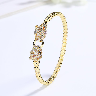 Customization Wholesale 18K Gold Plated Adjustable Zircon Couples Bracelets Fashion Jewelry