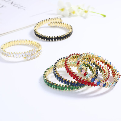 Hengdian Elegance Wholesale Adjustable 18K Gold Plated Zircon Bracelets Women Fashion Jewelry