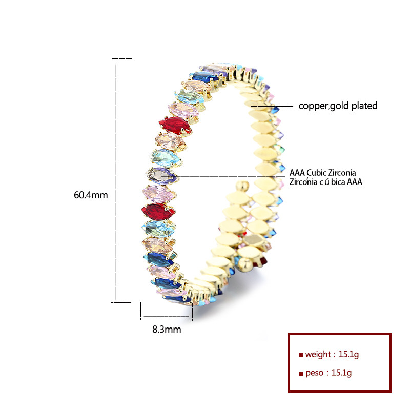 The 18K Gold-Plated Colorful Zircon Flower Bracelet