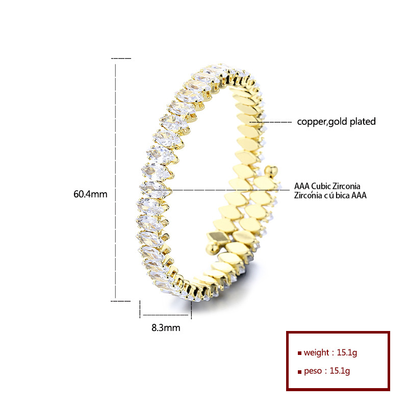 The 18K Gold-Plated Colorful Zircon Flower Bracelet