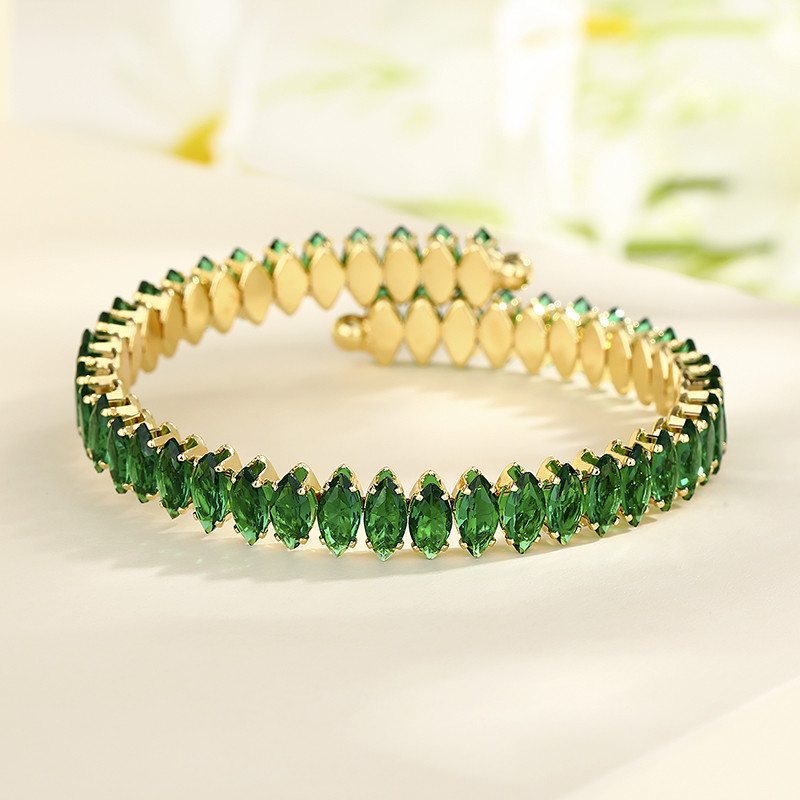 The 18K Gold-Plated Colorful Zircon Flower Bracelet