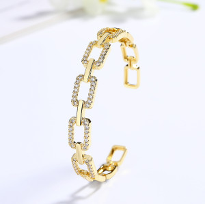 Sparkling Adjustable Zircon Bracelets And Bangles 18K Gold Plated Fashion Jewelry
