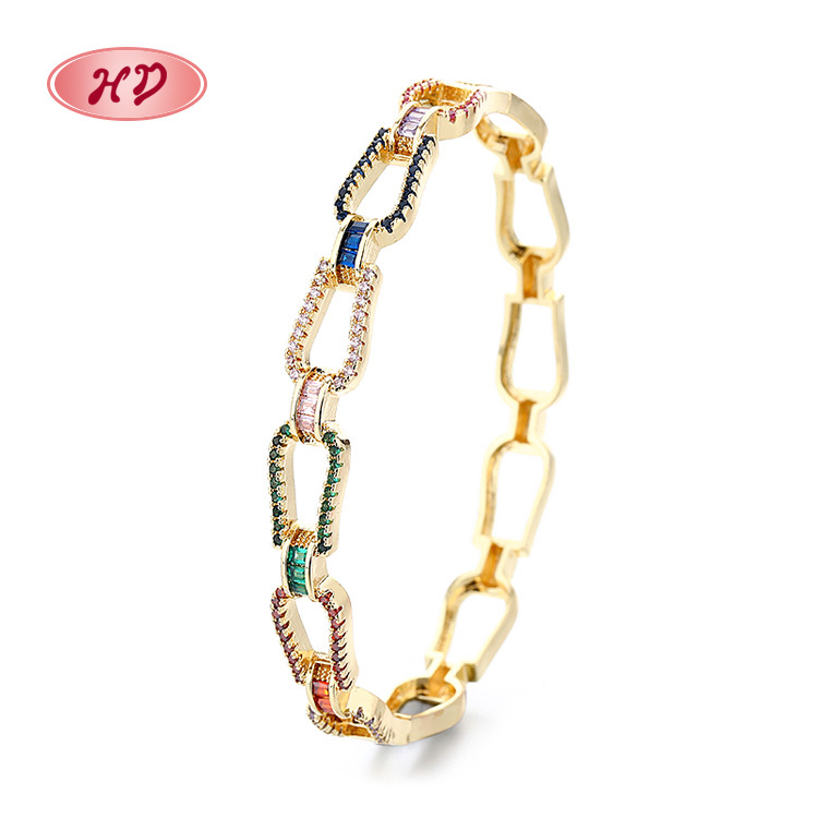 The 18K Gold-Plated Colorful Zircon Flower Bracelet