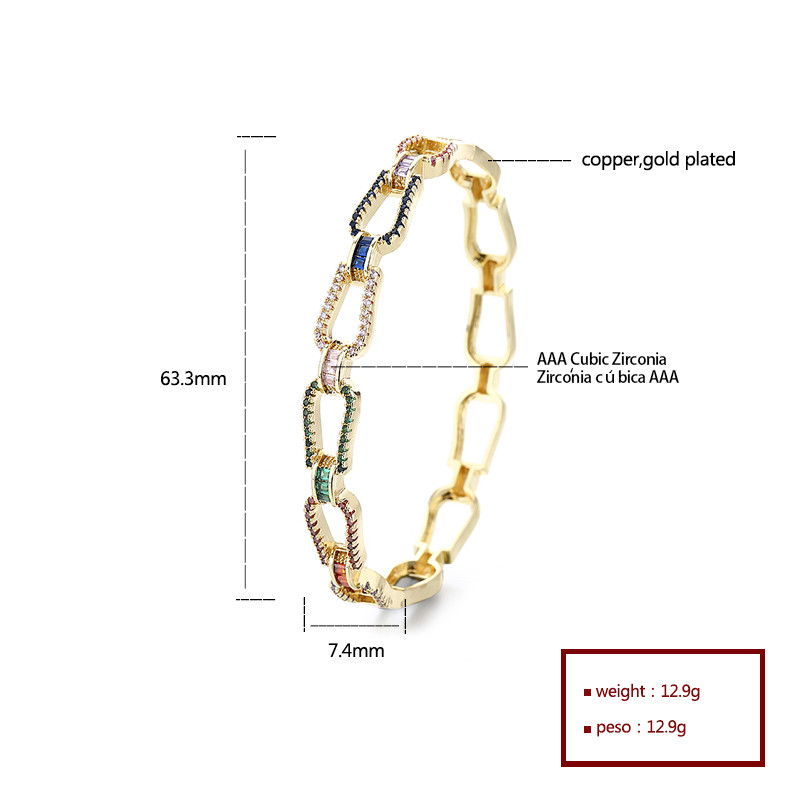 The 18K Gold-Plated Colorful Zircon Flower Bracelet