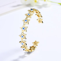 Devil'S Eye 18K Brass Gold Plated Cubic Zirconia Luxury Bracelet Bangle Fashion Jewelry