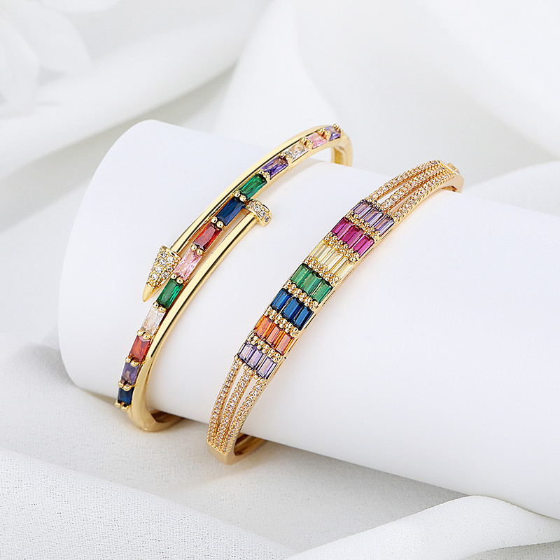 Simple Design Rainbow CZ Bracelet