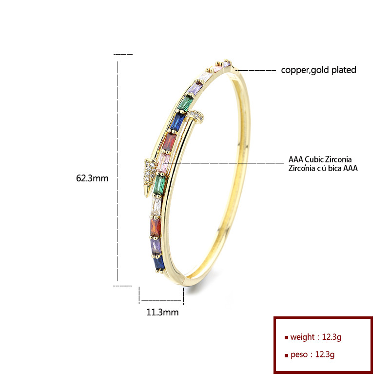 The 18K Gold-Plated Colorful Zircon Flower Bracelet