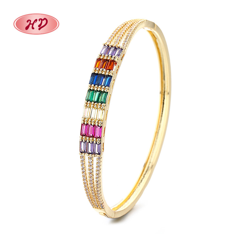 The 18K Gold-Plated Colorful Zircon Flower Bracelet