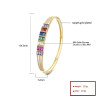 Colorburst Charm Zircon 18K Brass Gold Plated Custom Bangle Bracelet Fashion Jewelry