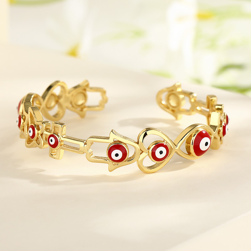 18K Gold-Plated Heart-Shaped Braided Bracelet