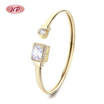 Wholesale Colorful Zircon 18K Brass Gold Plated Bracelets And Bangles Fashion Jewelry