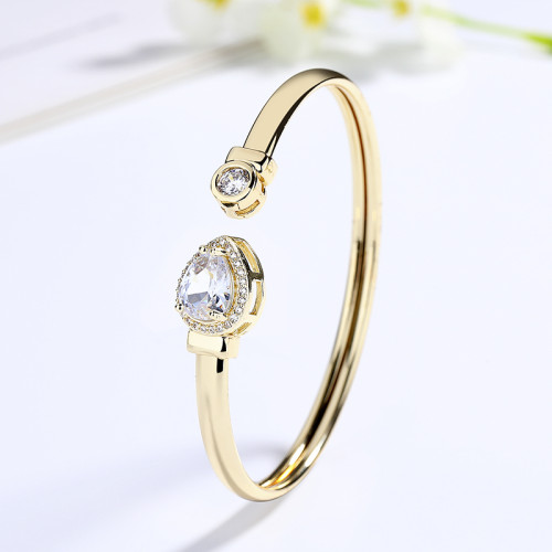 Wholesale Colorful Zircon 18K Brass Gold Plated Bracelets And Bangles Fashion Jewelry