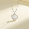 Fashion Natural Gloss Perl Shell Flower Silver Plated Chain Necklaces Shell Pendant S925 Sterling Silver For Women