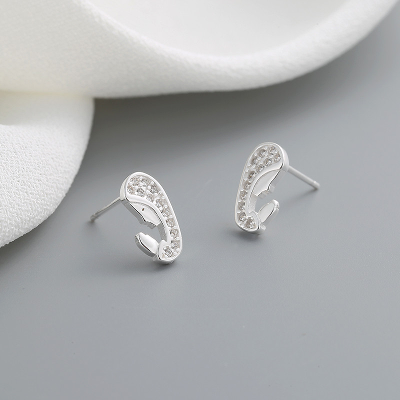 S925 Ladies' Cubic Zirconia Silver Earrings