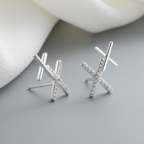 Accessories Wholesale Jewelry Fashion Geometric Shape Sterling Silver Stud Earrings