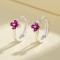 Zircon Vintage Jewelry Fashion Flower Shape S925 Sterling Silver Huggies Earrings