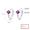 Zircon Vintage Jewelry Fashion Flower Shape S925 Sterling Silver Huggies Earrings