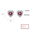 High Quality Fashion Jewelry 925 Sterling Silver Aaa Cubic Zirconia Red Heart Stud Earrings