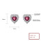 High Quality Fashion Jewelry 925 Sterling Silver Aaa Cubic Zirconia Red Heart Stud Earrings