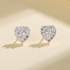 Heart Shape Classic Cut Zircon Womens 925 Sterling Silver Small Vintage Fashion Jewelry Stud Earrings