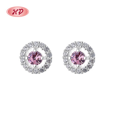 Trendy 925 Sterling Silver Aaa Cubic Zirconia Round Classic Vintage Fashion Jewelry Stud Earrings