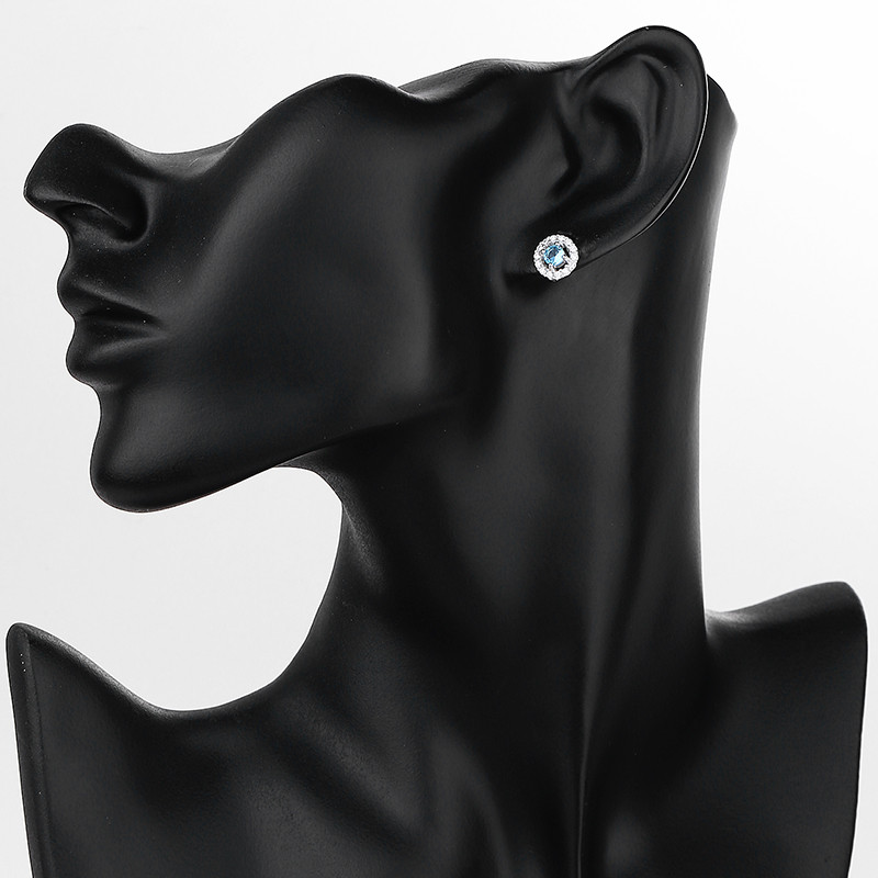 Blue Zirconia Women's Stud Earrings