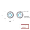 Blue High Quality Fashion Jewelry Vintage Zircon Silver 925 Unique Stud Earrings For Women