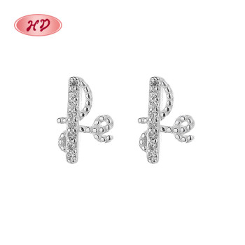 Fashion Jewelry For Women 925 Sterling Silver Musical Note Zircon Custom Fashion Jewelry Earrings
