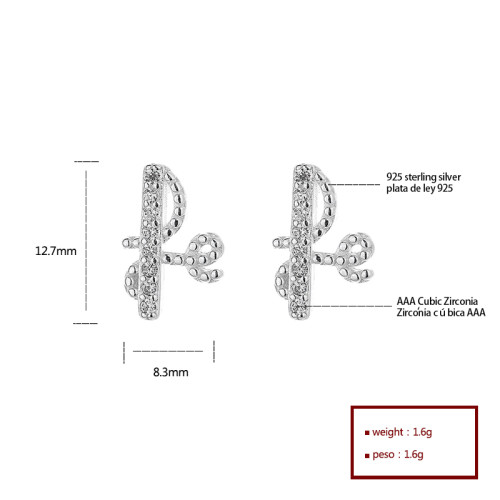 925 zircon de plata esterlina retro de baja sensibilidad accesorios exquisitos pendientes de joyería