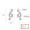 Cubic Zirconia Custom Music Notation Vintage Ladies 925 Sliver Fashion Jewelry Earrings