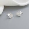 Hypoallergenic 925 Sterling Silver Aaa Cubic Zircon Silver Fashion Jewelry Heart Earrings For Women