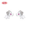 Elefante rojo lindo zircon cúbico 925 plata esterlina 2024 último diseño pendientes